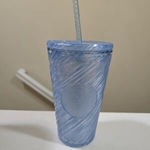 Starbucks Sky Blue Swirl Tumbler with Straw